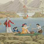 Обои ручная роспись Views of Italy Olive варинант исполнения - 2 | Loft Concept в Екатеринбурге