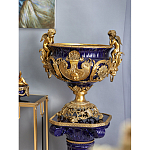 Чаша темно-синего цвета с фигурками ангелов и рельефным декором Eden Garden porcelain and bronze варинант исполнения - 6 | Loft Concept в Екатеринбурге