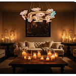 Люстра круглая на золотом каркасе с цветочным декором Miscellaneous herbs варинант исполнения - 7 | Loft Concept в Екатеринбурге