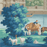 Обои ручная роспись Monuments of Paris Jacquemart on scenic paper варинант исполнения - 2 | Loft Concept в Екатеринбурге