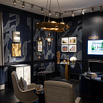 Обои ручная роспись в стиле Арт-деко Symphony Colourway SC-104 on Kyanite silk dupion варинант исполнения - 2 | Loft Concept в Екатеринбурге