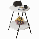 Стол приставной с 2-мя круглыми белыми столешницами ESSEL SIDE TABLE WHITE варинант исполнения - 1 | Loft Concept в Екатеринбурге