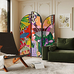 Ширма цветочный принт Colored Partition варинант исполнения - 3 | Loft Concept в Екатеринбурге
