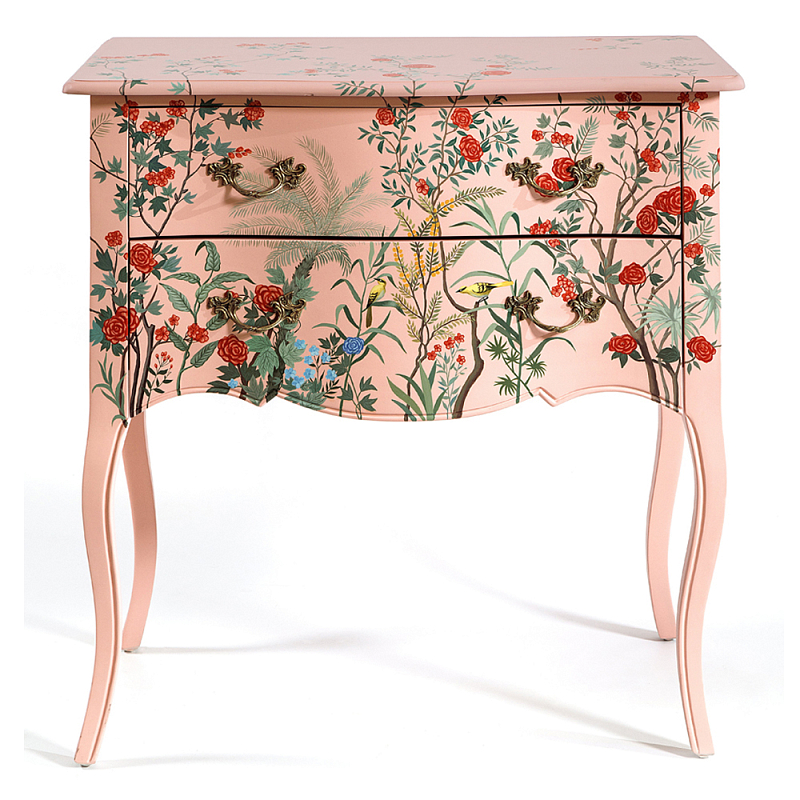 Комод розовый с росписью Цветы L.XV CHEST OF DRAWERS Flowers Розовый Мульти в Екатеринбурге | Loft Concept 