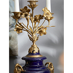 Подсвечник из темно-синего фарфора с бронзовыми элементами и цветами Eden Garden варинант исполнения - 5 | Loft Concept в Екатеринбурге