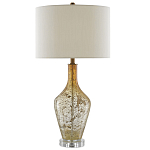 Настольная лампа с тканевым абажуром в форме цилиндра Thin Neck варинант исполнения - 2 | Loft Concept в Екатеринбурге