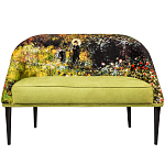 Диван двухместный из натурального бука с цветочным принтом Impressionism in Art варинант исполнения - 1 | Loft Concept в Екатеринбурге