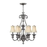Люстра с 7-ю кремовыми текстильными абажурами Hinkley варинант исполнения - 2 | Loft Concept в Екатеринбурге