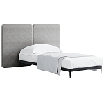 Кровать с большим мягким изголовьем Unity Grey Bed варинант исполнения - 8 | Loft Concept в Екатеринбурге