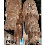 Люстра круглая трехъярусная из бахромы Milk Gradient Braided Fringe варинант исполнения - 5 | Loft Concept в Екатеринбурге