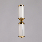 Подвесной светильник с двумя белыми рифлеными цилиндрическими плафонами Golden Swirl варинант исполнения - 4 | Loft Concept в Екатеринбурге