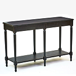 Консоль черная из массива березы с полкой и двумя ящиками Vintage варинант исполнения - 3 | Loft Concept в Екатеринбурге