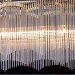 Люстра прямоугольная на цепях с прозрачными трубками и волнистым краем Nembus варинант исполнения - 6 | Loft Concept в Екатеринбурге
