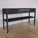 Дизайнерская Консоль с полкой и ящиком Primo Черный дуб варинант исполнения - 2 | Loft Concept в Екатеринбурге