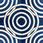 Дизайнерская плитка с узором Круги синяя варинант исполнения - 1 | Loft Concept в Екатеринбурге