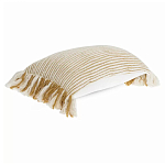 Чехол на подушку горчичного цвета с бахромой и объемным узором Ethnic mix варинант исполнения - 1 | Loft Concept в Екатеринбурге