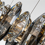 Люстра подвесная с овальными подвесками из стекла дымчатого цвета Harlow Crystal Round варинант исполнения - 5 | Loft Concept в Екатеринбурге