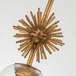 Подвесной светильник золотого цвета с колоколообразным стеклянным плафоном и декоративным элементом Elstead Lighting варинант исполнения - 5 | Loft Concept в Екатеринбурге