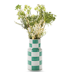 Ваза из фаянса Brighter than the Stars с шахматным принтом бирюзового цвета  варинант исполнения - 3 | Loft Concept в Екатеринбурге