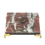 Подставка под шар квадратная из натурального камня Креноид на ножках Natural Stone Sphere Stands варинант исполнения - 1 | Loft Concept в Екатеринбурге