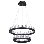 Люстра с двумя кольцами черного цвета с хрустальными элементами QUARTZ CRYSTAL варинант исполнения - 2 | Loft Concept в Екатеринбурге