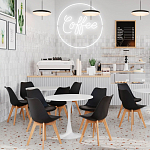 Стул с основой из пластика и мягким сиденьем Arvika Black варинант исполнения - 8 | Loft Concept в Екатеринбурге