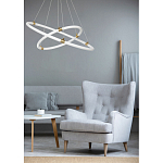 Люстра подвесная с двумя пересекающимися белыми светодиоидными кольцами Luke Lampco Tracer Lamp варинант исполнения - 10 | Loft Concept в Екатеринбурге