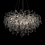 Люстра подвесная с прозрачными стеклянными подвесками в форме капель Диаметр 80 см Droplet Chandelier варинант исполнения - 8 | Loft Concept в Екатеринбурге