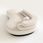 Диван Saint-Trope молочного цвета с обивкой букле  варинант исполнения - 1 | Loft Concept в Екатеринбурге