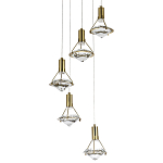 Каскадная люстра с плафонами в форме бриллианта Diamond Crystal Cascade Chandelier варинант исполнения - 3 | Loft Concept в Екатеринбурге