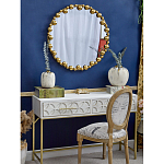 Зеркало круглое в фактурной золотистой раме из металла Mirror Golden Placer варинант исполнения - 2 | Loft Concept в Екатеринбурге