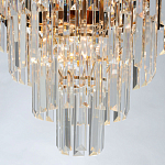 Люстра из черного металла с многоярусными подвесками из прозрачного хрусталя на золотой цепи Empire Black Chandelier Crystal варинант исполнения - 7 | Loft Concept в Екатеринбурге