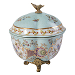 Шкатулка голубого цвета с цветочными орнаментами Blue Garden варинант исполнения - 2 | Loft Concept в Екатеринбурге