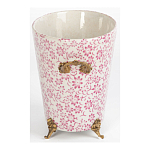 Кашпо из белого фарфора с розовым цветочным орнаментом Eden Garden варинант исполнения - 3 | Loft Concept в Екатеринбурге