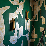 Обои ручная роспись в стиле Арт-деко Symphony Original colourway on Jade silk dupion варинант исполнения - 3 | Loft Concept в Екатеринбурге