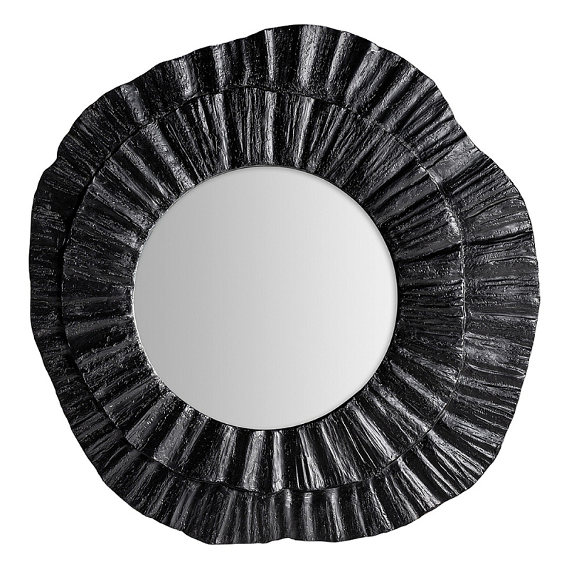 Зеркало в фактурной черной раме в современном стиле Black Maelstrom Черный в Екатеринбурге | Loft Concept 
