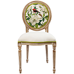 Стул бежевый из натурального бука с изображением птиц и цветов Blooming Red Birds варинант исполнения - 1 | Loft Concept в Екатеринбурге