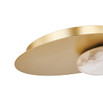 Бра с овальным основанием золотого цвета  и плафоном из алебастра Shaw Lighting варинант исполнения - 3 | Loft Concept в Екатеринбурге