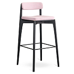 Барный стул из массива ясеня с обивкой из рогожки Elegant Ash Shape варинант исполнения - 1 | Loft Concept в Екатеринбурге