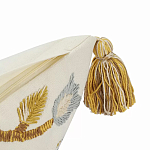 Чехол на подушку с кисточками и вышивкой птиц Ethnic mix Birds Square варинант исполнения - 3 | Loft Concept в Екатеринбурге