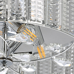 Люстра круглая на цепи цвета хром с прозрачными рельефными хрустальными пластинами Textured Glass Chandelier варинант исполнения - 4 | Loft Concept в Екатеринбурге