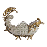 Чаша для фруктов из фарфора бронзовыми фигурками леопардов Eden Garden варинант исполнения - 3 | Loft Concept в Екатеринбурге