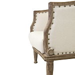 Кресло низкое с мягкой обивкой из льна на 4-х деревянных ножках Emile Armchair beige варинант исполнения - 4 | Loft Concept в Екатеринбурге