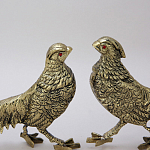Статуэтка бронзовая пара Фазаны золотые Bronze Birds варинант исполнения - 3 | Loft Concept в Екатеринбурге