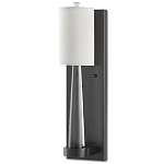 Бра на прозрачном штативе с тканевым абажуром в форме цилиндра Conciseness варинант исполнения - 3 | Loft Concept в Екатеринбурге