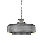 Подвесной светильник с массивным круглым стальным плафоном серого цвета в индустриальном стиле на цепи Feiss варинант исполнения - 1 | Loft Concept в Екатеринбурге