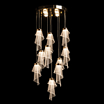 Люстра каскадная с 10-ю прозрачными плафонами Wave Line варинант исполнения - 3 | Loft Concept в Екатеринбурге