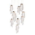 Люстра каскадная с 10-ю прозрачными плафонами Wave Line варинант исполнения - 1 | Loft Concept в Екатеринбурге
