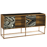 Дизайнерский комод с 4-мя дверцами в черно-золотых тонах Calista варинант исполнения - 2 | Loft Concept в Екатеринбурге