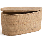 Плетеная овальная корзина с крышкой Shani Rattan Basket варинант исполнения - 2 | Loft Concept в Екатеринбурге